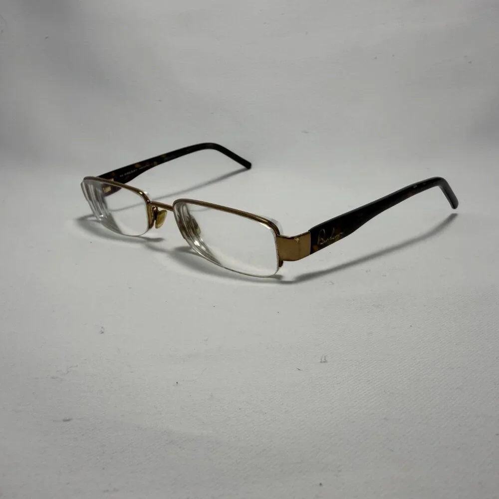 Burberry Gold Half Rim Eyeglasses - Frames Only